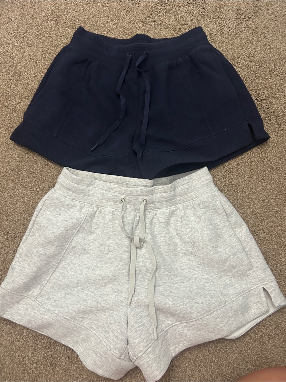 DSG Women's Navy and Light Gray Drawstring Lounge Shorts